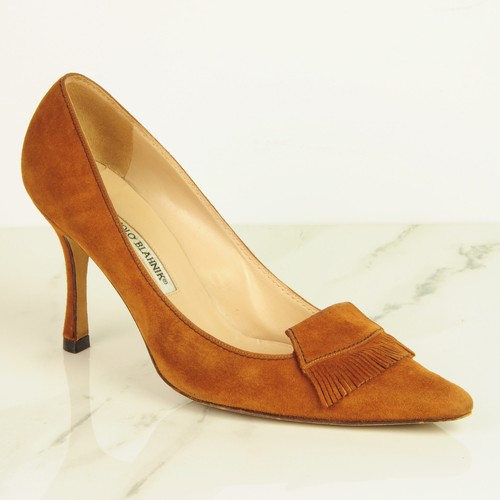 Manolo blahnik tan brown suede - manolo,