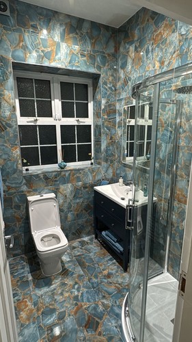 Agate aqua blue - high, gloss