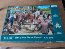500 PIECE JIGSAW PUZZLE LARGE PIECES BY HOP BIG 500 "TIME FOR NEW SHOES" HORSES