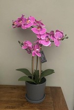NEXT Artificial Orchid Plant Pink Flowers Purple Real Touch - BNWT