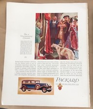 Packard automobile print ad 1930 vintage 30s illustration art Holbein dog car