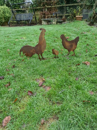 Rusty metal garden ornaments - metal,