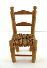 Miniature wooden chair wicker - miniature,