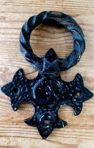 Vintage cast iron ring door - cast,