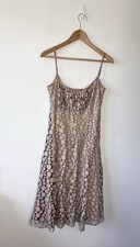 Michaela Louisa London Stunning Beige Gold Brown Beautiful  Dress Size 10