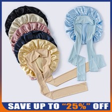 Women Long Hair Care Satin Bonnet Night Sleep Hat Cap Silk Feel Head Wrap Turban