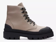 Clarks Ladies APRILLA HIKE Taupe Leather Boots