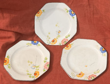 3 x ART DECO OCTAGONAL FLORAL