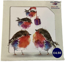 Devon Air Ambulance Christmas Cards Festive Robins Pack of 10