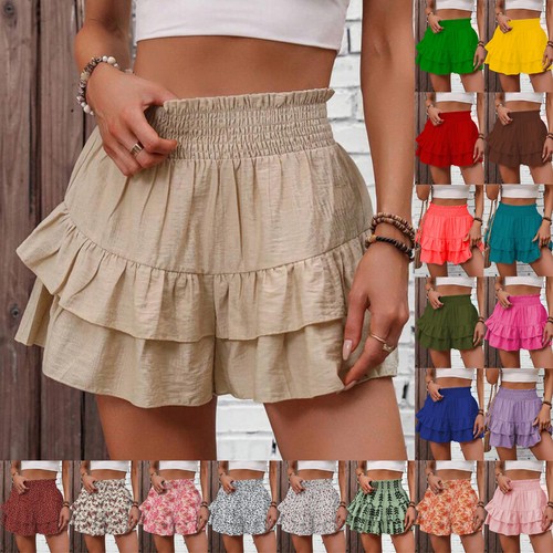 Ladies ruffles shorts mini - ruffles,