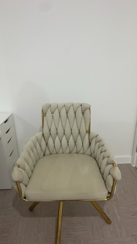 Beige cream and gold armchair - beige/cream,