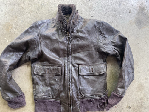 Men brown leather - brown, bomber