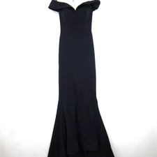 Pia Michi Midnight Blue Evening Dress Uk 6 Maxi Long Sweetheart Black Tie Event 
