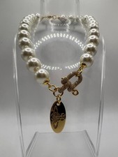 Vivienne Westwood Simone Pearl Necklace in Gold Tone with Gift Packaging