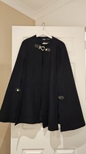 Black zara wool cape - cape, jacket
