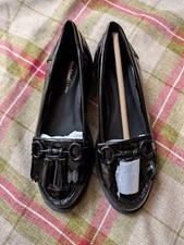 River Island Womens Loafers Black Chain And Tassel Detail Slip On Flats Shoes