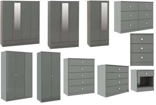 Grey gloss wardrobe 4 - gloss, door