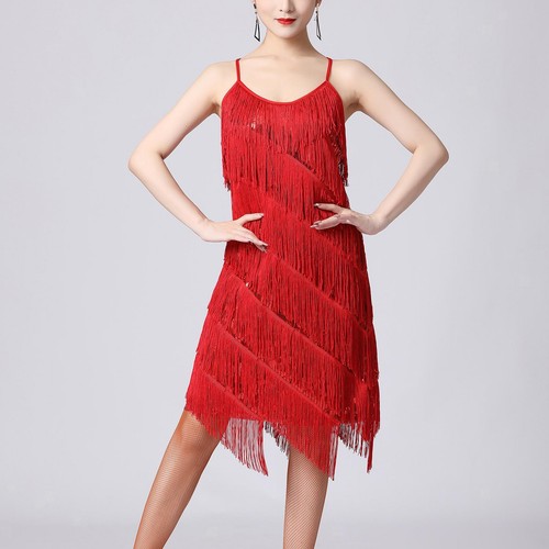 Women sequin tassel dress - tassel,