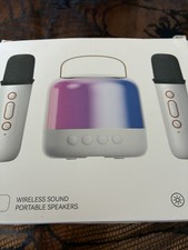 Wireless Karaoke Machine with 2 Mics Bluetooth Lights Up. Boxed. Used once