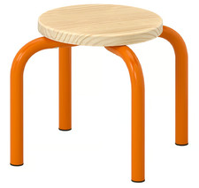 Kids Wooden Stool Orange Legs