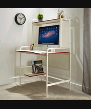 X Rocker Icarus PC GamingSystem Desk - White Red  Used