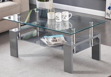 Coffee Table Clear Glass Top