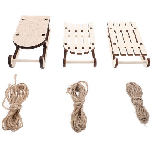12pcs mini wooden sleigh - 12pcs,