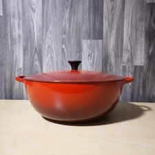 Vintage Le Creuset Extra Large 32cm / 7L Cast Iron Soup Pot Pan Cherry Red - VGC