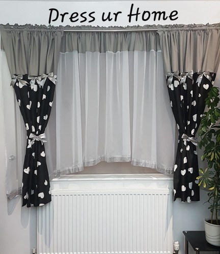 Diamante net curtain set - diamante,