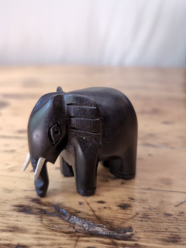 Wooden elephant figurine with - elephant,