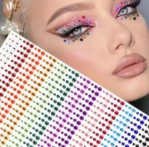 Eye face gems stick jewels - on,
