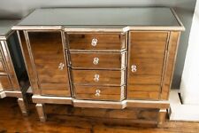 Venetian Mirrored Cabinet Silver Glass, Cabinet with 4 Drawers