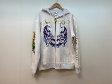 Vintage Ed Hardy By Christian Audigier White Tiger Hoodie XXL