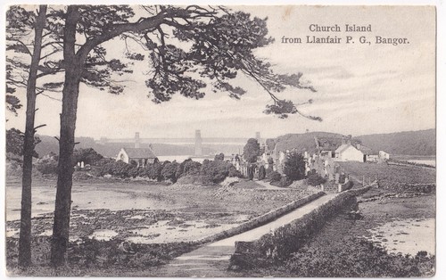 Church island llanfair g - church,