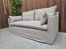 Sofa.com Anders 2 Seat Sofa in Stone Brushed Linen Cotton (Breaks Down)RRP-£1650