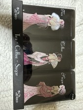 Art Deco Tea Coffee Sugar Tin Set – Vintage Kitchen Storage Canisters – New