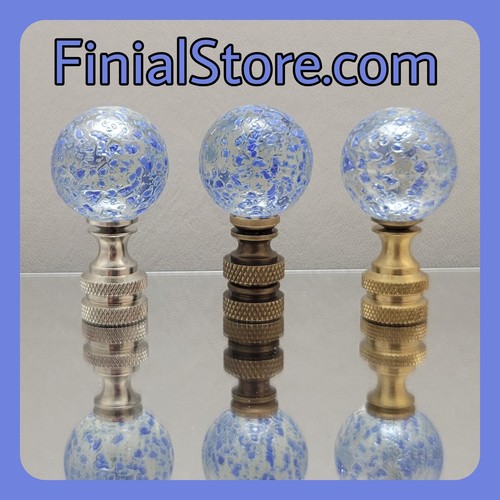 Blue speckled clear glass lamp - blue,