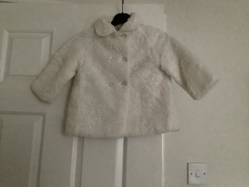 Little girls white furry - , coat