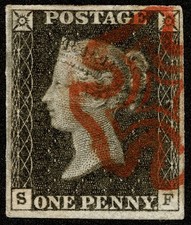 Stamp penny black 1840 - penny,