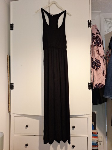 Ladies black racerback maxi - black,