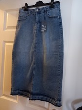 Ladies Long Denim Skirt  Large