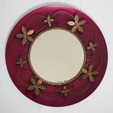 Vintage 1950s/60s Steel Framed Mirror Round 44cms Diameter