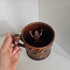 Antique Rockingham 'Frog Mug' with tavern scene c.1840 