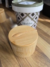 Wooden Salt Box with Lid &