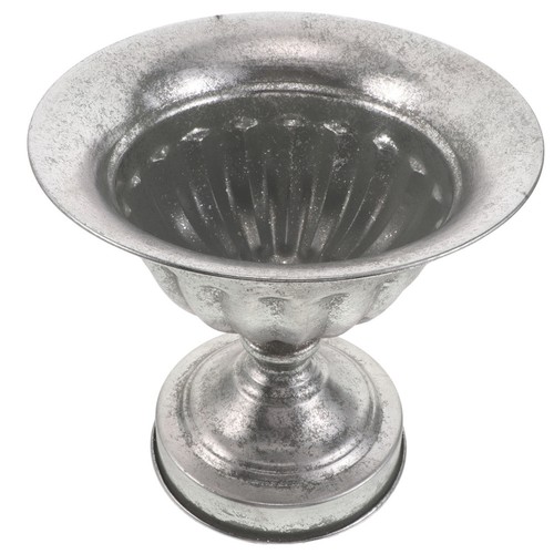 Silver metal vase decor - silver,
