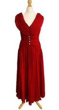 Woman’s Red Dress 12 Vintage Long 1950’s Style John Charles Christmas Party