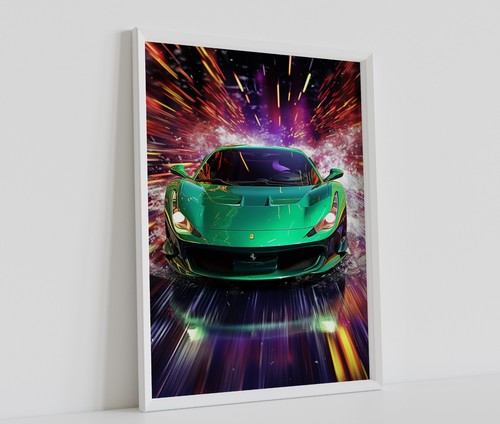 Trippy supercar poster print - trippy,
