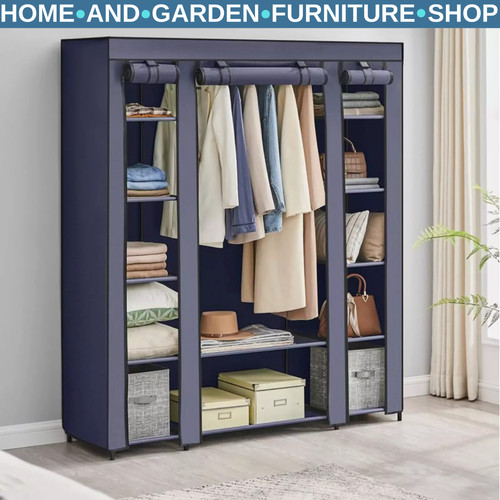 Large canvas wardrobe cupboard - wardrobe,