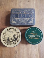 Bundle Of Vintage Tobacco Tins. Balkan  Sobranie, Player's Whiskey, Gold Block
