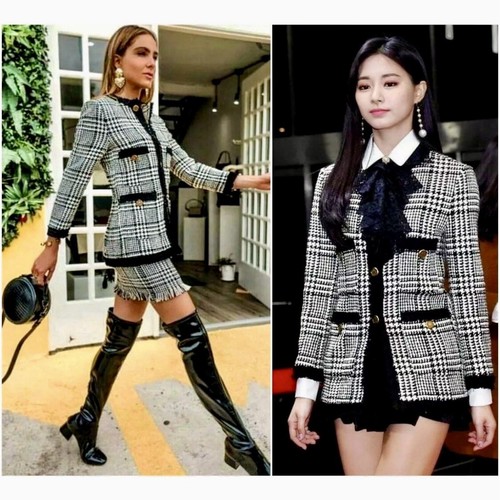 Zara tweed jacket houndstooth - tweed,